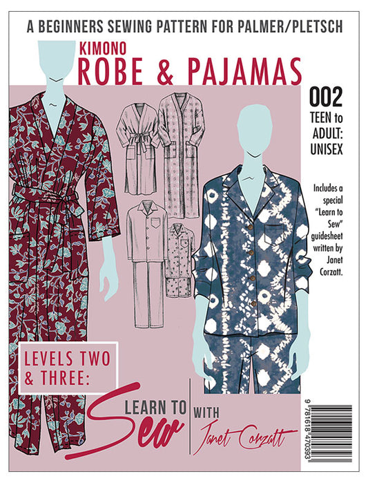 Level 2, 3 & 4 Unisex Kimono Robe & Pajamas Sewing Pattern
